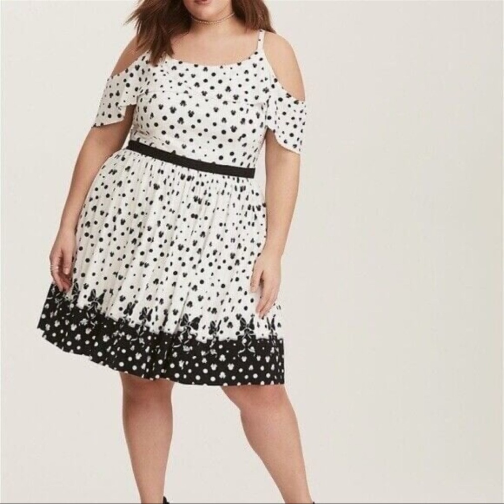 Torrid Minnie Mouse Cold Shoulder Skater Dress 20